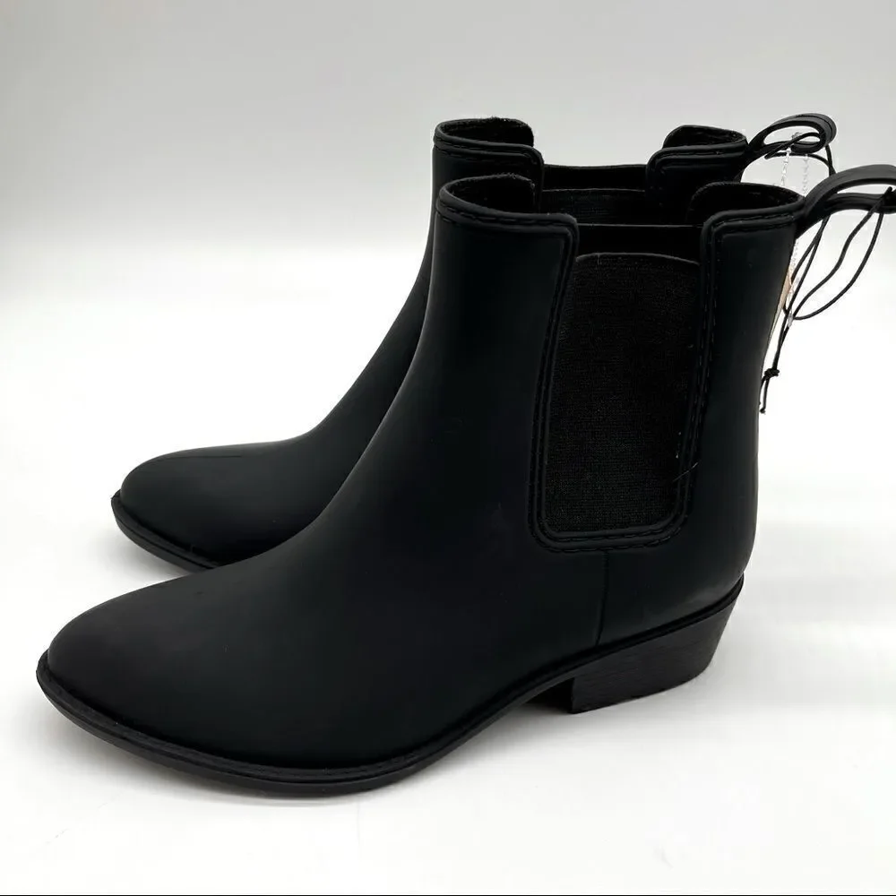 NWT Jeffrey Campbell PLAY Black Matte Rubber Ankle Boots Size 7